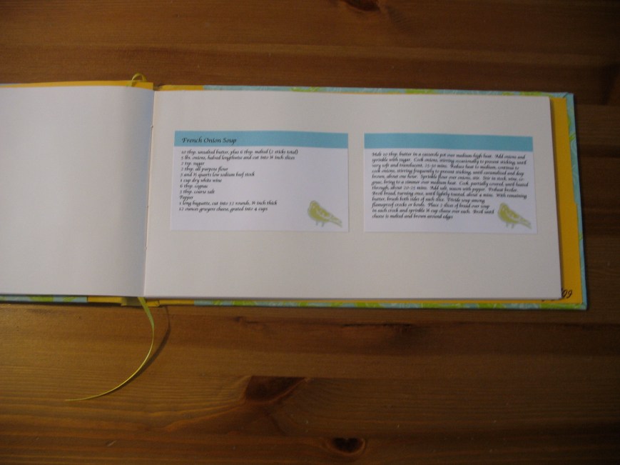 Birdie Bridal Shower Recipe Book